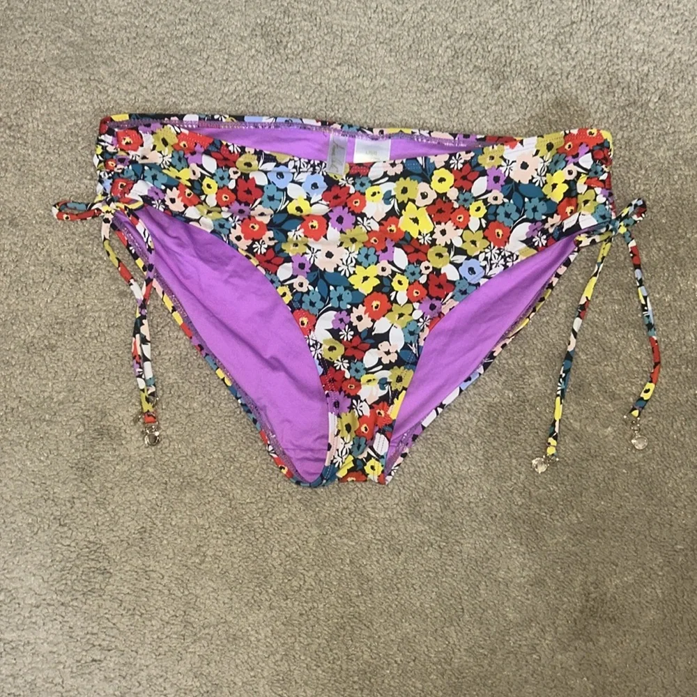 Anne Cole Floral Halter Bikini size LG - Picture 4 of 7